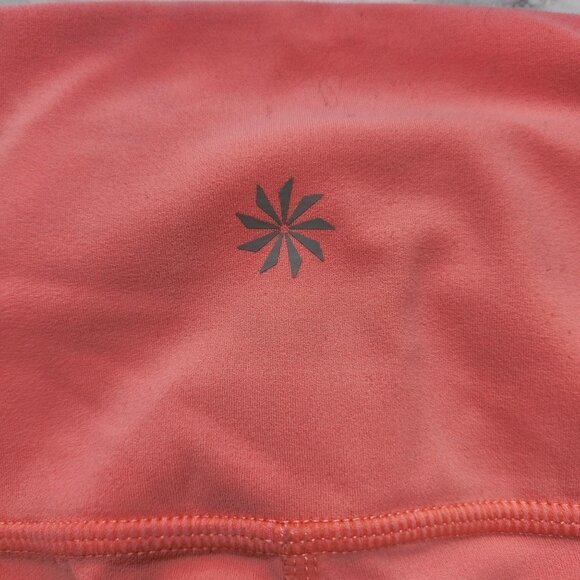 Athleta Capri Cropped Leggings 3/4 Length Coral Pink Athletic Pants Tights M - Picture 5 of 10